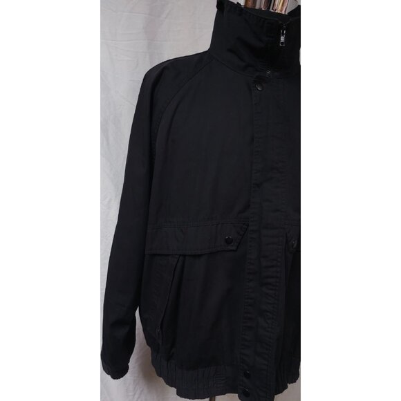 Vtg Turning Point CAT Mens XXL Black Zip Snap Caterpillar Lined Work Jacket Coat - Picture 2 of 14